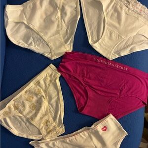 Victoria's Secret Panties Set - White, Gold, and Pink